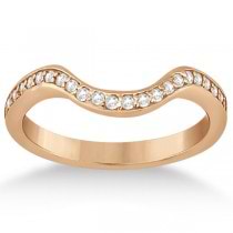 Carved Heart Diamond Engagement Ring & Band 14k Rose Gold (0.55ct)
