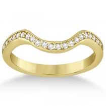 Carved Heart Diamond Engagement Ring & Band 14k Yellow Gold (0.55ct)