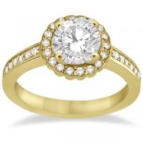 Modern Flower Halo Diamond Engagement Ring 14k Yellow Gold (0.29ct)