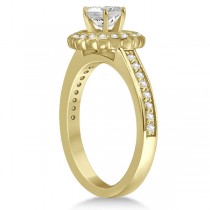 Modern Flower Halo Diamond Engagement Ring 14k Yellow Gold (0.29ct)