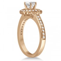 Modern Flower Halo Diamond Engagement Ring 18k Rose Gold (0.29ct)