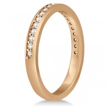 Semi-Eternity Diamond Wedding Ring 18k Rose Gold (0.21ct)