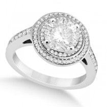Cathedral Double Halo Engagement Ring in Palladium (0.37ct)