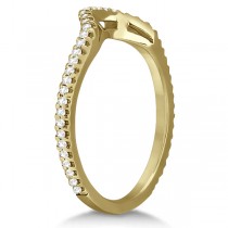 Diamond Contoured Wedding Ring Curved 14K Yellow Gold (0.24ct)