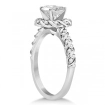 Diamond Rope Halo Engagement Ring with Band 18k White Gold (0.44ct)