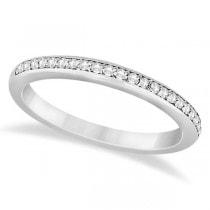 Halo Diamond Floral Engagement Ring and Band Set Palladium (0.48ct)