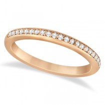 Half-Eternity Diamond Pave Wedding Band 18k Rose Gold (0.18ct) - U998