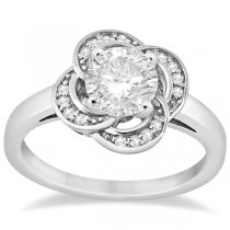 Halo Diamond Floral Engagement Ring Setting Platinum (0.12ct)