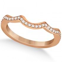 Diamond Channel Set Curved Wedding Band in 14k Rose Gold (0.16ct)