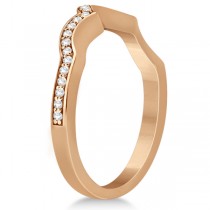 Diamond Channel Set Curved Wedding Band in 14k Rose Gold (0.16ct)