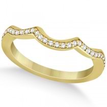 Diamond Channel Set Curved Wedding Band in 14k Yellow Gold (0.16ct)
