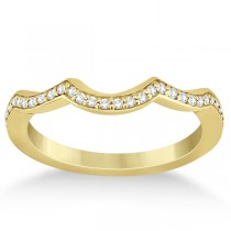 Diamond Channel Set Curved Wedding Band in 14k Yellow Gold (0.16ct)