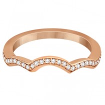 Diamond Channel Set Curved Wedding Band in 18k Rose Gold (0.16ct)