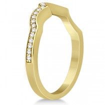 Diamond Chanel Set Curved Wedding Band in 18k Yellow Gold (0.16ct)