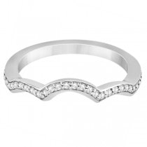 Diamond Channel Set Curved Wedding Band in Platinum (0.16ct)