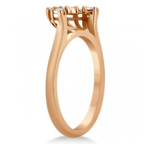 Halo Diamond Engagement Ring & Wedding Band 14k Rose Gold (0.51ct)