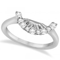 Halo Diamond Engagement Ring & Band Bridal Set 14k White Gold (0.51ct)