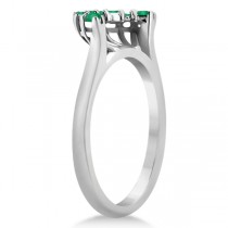 Halo Green Emerald Engagement Ring & Band Palladium (1.08ct)