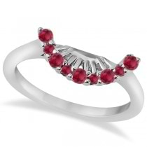 Halo Ruby Engagement Ring & Wedding Band Platinum Setting (1.08ct)