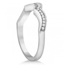 Halo Heart Engagement Ring & Wedding Band 18kt White Gold (0.50ct.)
