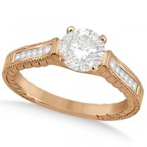 Princess Channel Set Diamond Engagement Ring 14k Rose Gold (0.17ct)