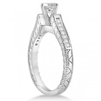 Princess Channel Set Diamond Engagement Ring 14k White Gold (0.17ct)