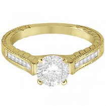 Princess Channel Set Diamond Engagement Ring 14k Yellow Gold (0.17ct)
