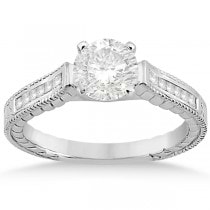 Princess Channel Set Diamond Engagement Ring 18k White Gold (0.17ct)