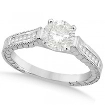 Princess Channel Set Diamond Engagement Ring Palladium (0.17ct)