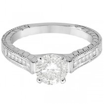 Princess Channel Set Diamond Engagement Ring Palladium (0.17ct)