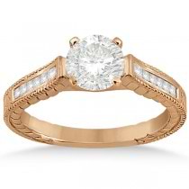 Princess Cut Channel Diamond Bridal Set in 14k Rose Gold (0.38ct)