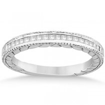 Princess Cut Channel Diamond Bridal Set in 14k White Gold (0.38ct)