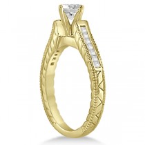 Princess Cut Channel Diamond Bridal Set in 14k Yellow Gold (0.38ct)