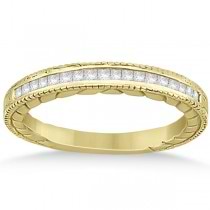 Princess Cut Channel Diamond Bridal Set in 14k Yellow Gold (0.38ct)