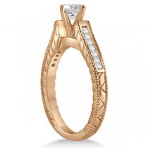 Princess Cut Channel Diamond Bridal Set in 18k Rose Gold (0.38ct)