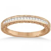 Princess Cut Channel Diamond Bridal Set in 18k Rose Gold (0.38ct)