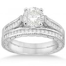 Princess Cut Channel Diamond Bridal Set in 18k White Gold (0.38ct)