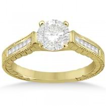 Princess Cut Channel Diamond Bridal Set in 18k Yellow Gold (0.38ct)