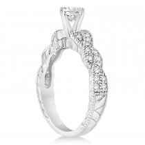 Diamond Braided Engagement Ring Setting 14k White Gold (0.21ct)