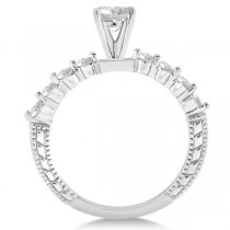 Vintage Shared Prong Diamond Engagement Ring 18K White Gold (0.24ct)