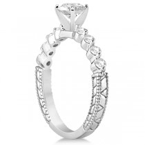 Filigree Diamond Engagement Ring & Wedding Band 14k White Gold 0.54ct