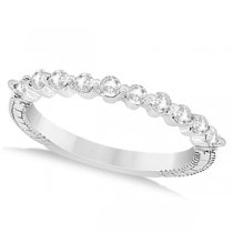 Filigree Diamond Engagement Ring & Wedding Band in Platinum 0.54ct