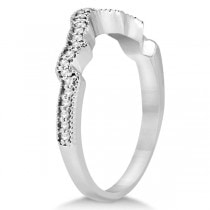 Butterfly Diamond Engagement Ring & Wedding Band 14k White Gold (0.58ct)