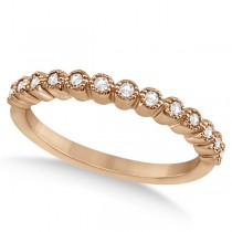 Petite Bezel Set Diamond Wedding Ring 14k Rose Gold (0.20ct)