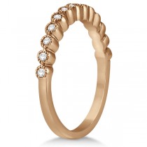 Petite Bezel Set Diamond Wedding Ring 14k Rose Gold (0.20ct)