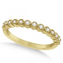 Flower Diamond & Blue Sapphire Bridal Ring Set 14k Yellow Gold (0.66ct)