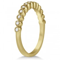 Flower Diamond & Blue Sapphire Bridal Ring Set 18k Yellow Gold (0.66ct)