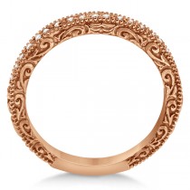 Filigree Halo Engagement Ring & Wedding Band 14kt Rose Gold (0.50ct.)
