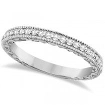 Filigree Halo Engagement Ring & Wedding Band 18kt White Gold (0.50ct.)
