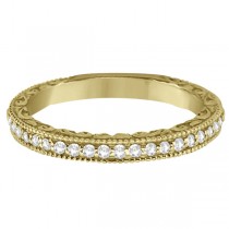 Filigree Halo Engagement Ring & Wedding Band 18kt Yellow Gold (0.50ct)